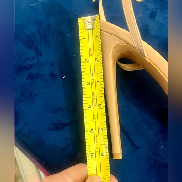 PrettyLittleThing NUDE Platform Strappy High Heels - Picture 6 of 10